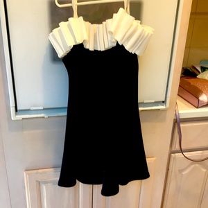 little girls boutique dress size 8 barely worn black and white